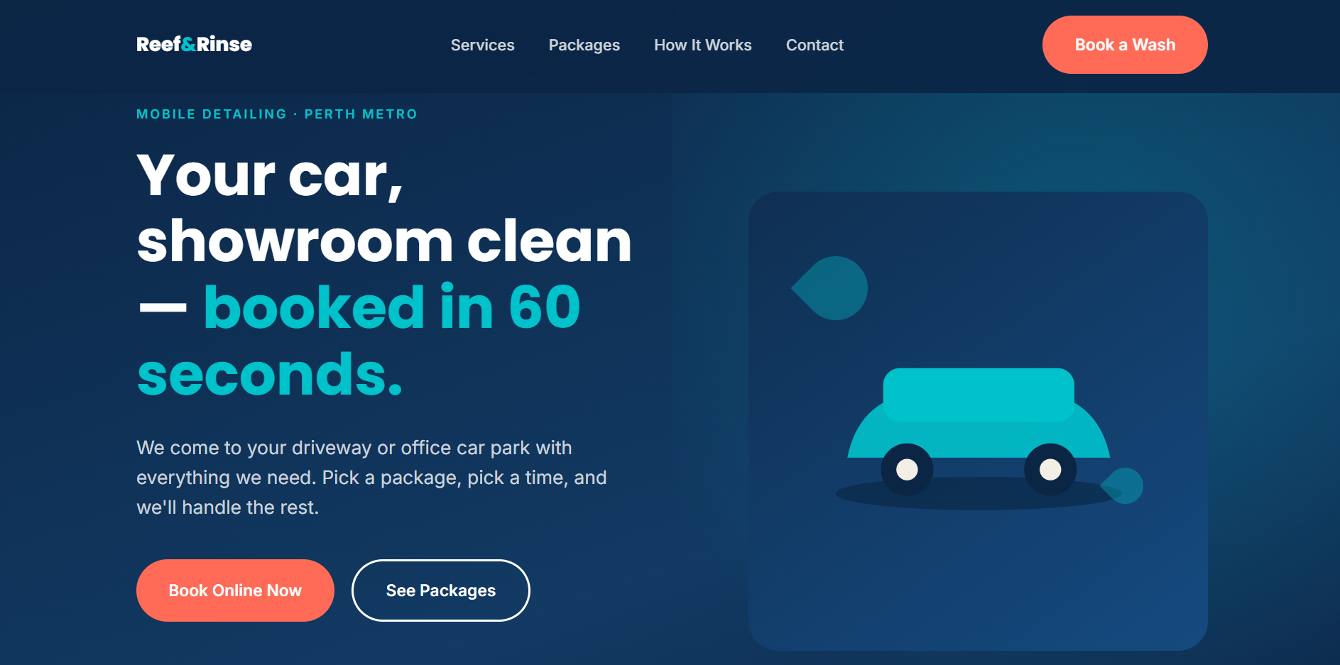 Reef & Rinse Mobile Detailing homepage