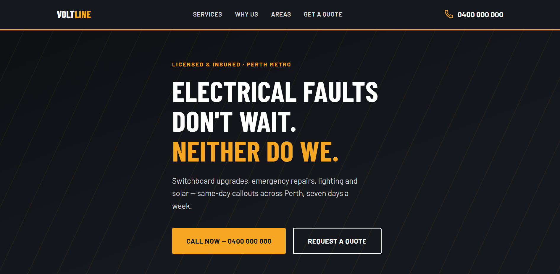 Voltline Electrical homepage
